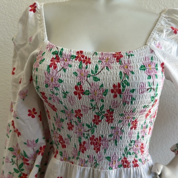 DRAPER JAMES RSVP Smocked Long Sleeve Midi Dress - Picture 6 of 10